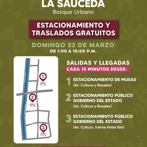 Gobierno de Sonora facilitará traslados gratuitos a la inauguración de La Sauceda en Hermosillo